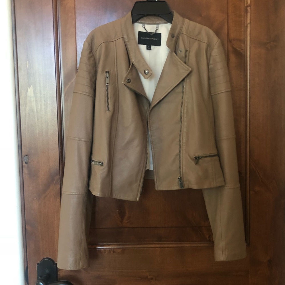 Banana Republic Beige Leather Jacket